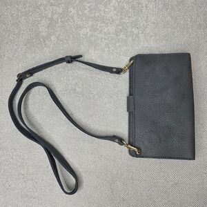 Planner Perfect Leather Everyday Traveler’s Notebook Crossbody Wallet - Grey